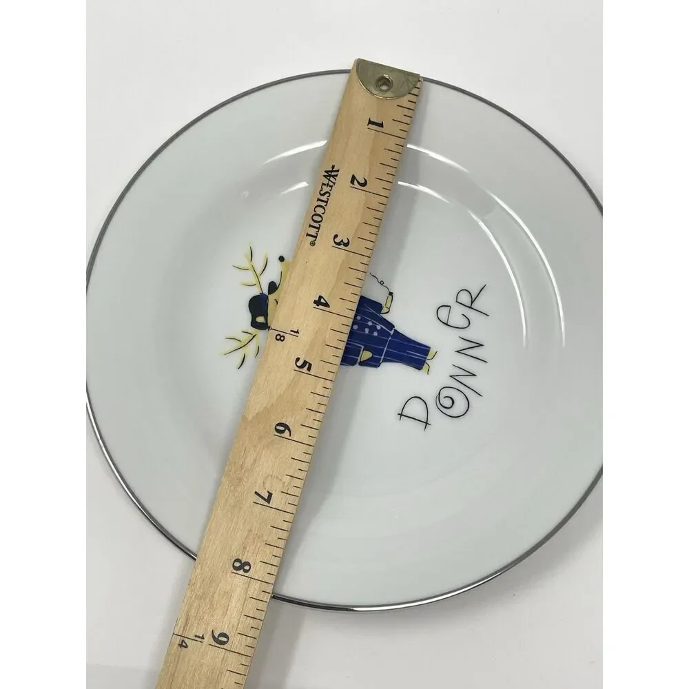 Pottery Barn Christmas Reindeer Donner Appetizer Salad Dessert Plate 8” Japan